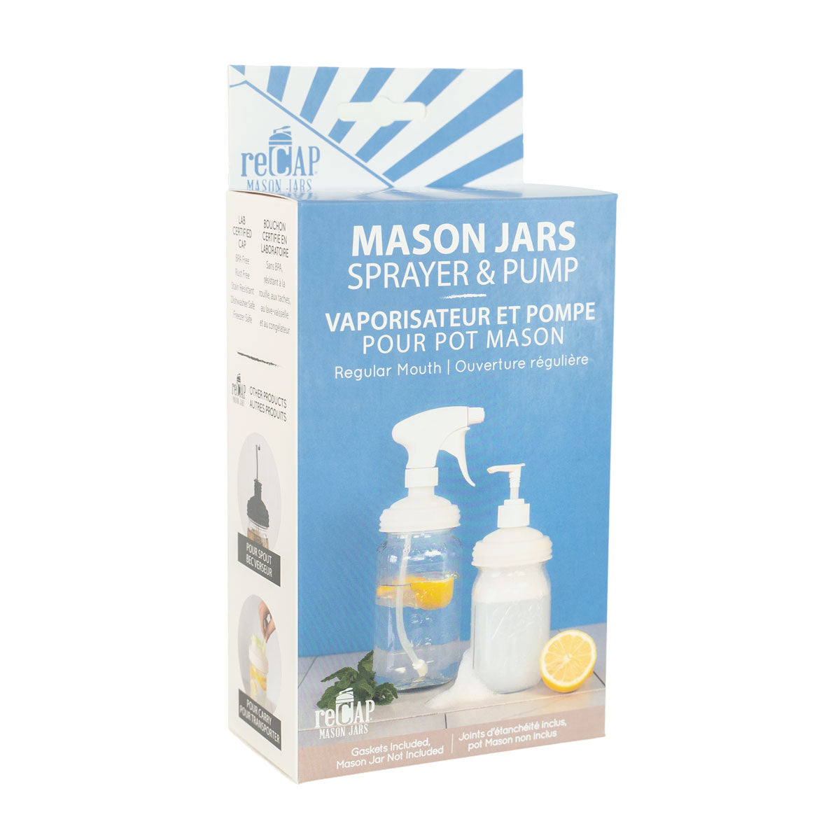 reCAP® Mason Jar Sprayer and Pump Lid Set - Case of 12