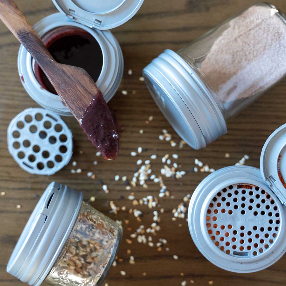 reCAP Mason Jar Shaker Lids on regular mouth jars