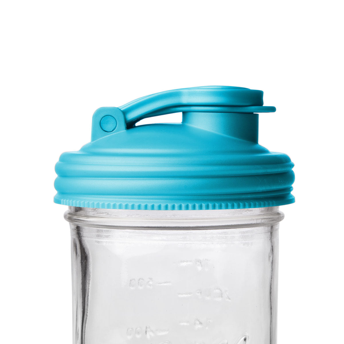 Close up of Aqua Mason Jar POUR Lid