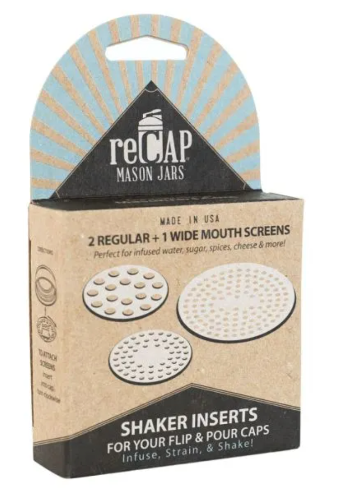 reCAP® Mason Jar, 3 Shaker Inserts, Packaged, Case of 12