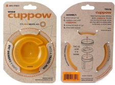 A back and front view of cuppow mason jar drinking lid