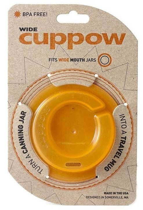 Cuppow Mason Jar Drinking Lids | Original Orange | Wide Mouth