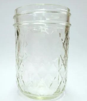 8 Oz. Regular Mouth Quilted Ball Mason Jars on white background