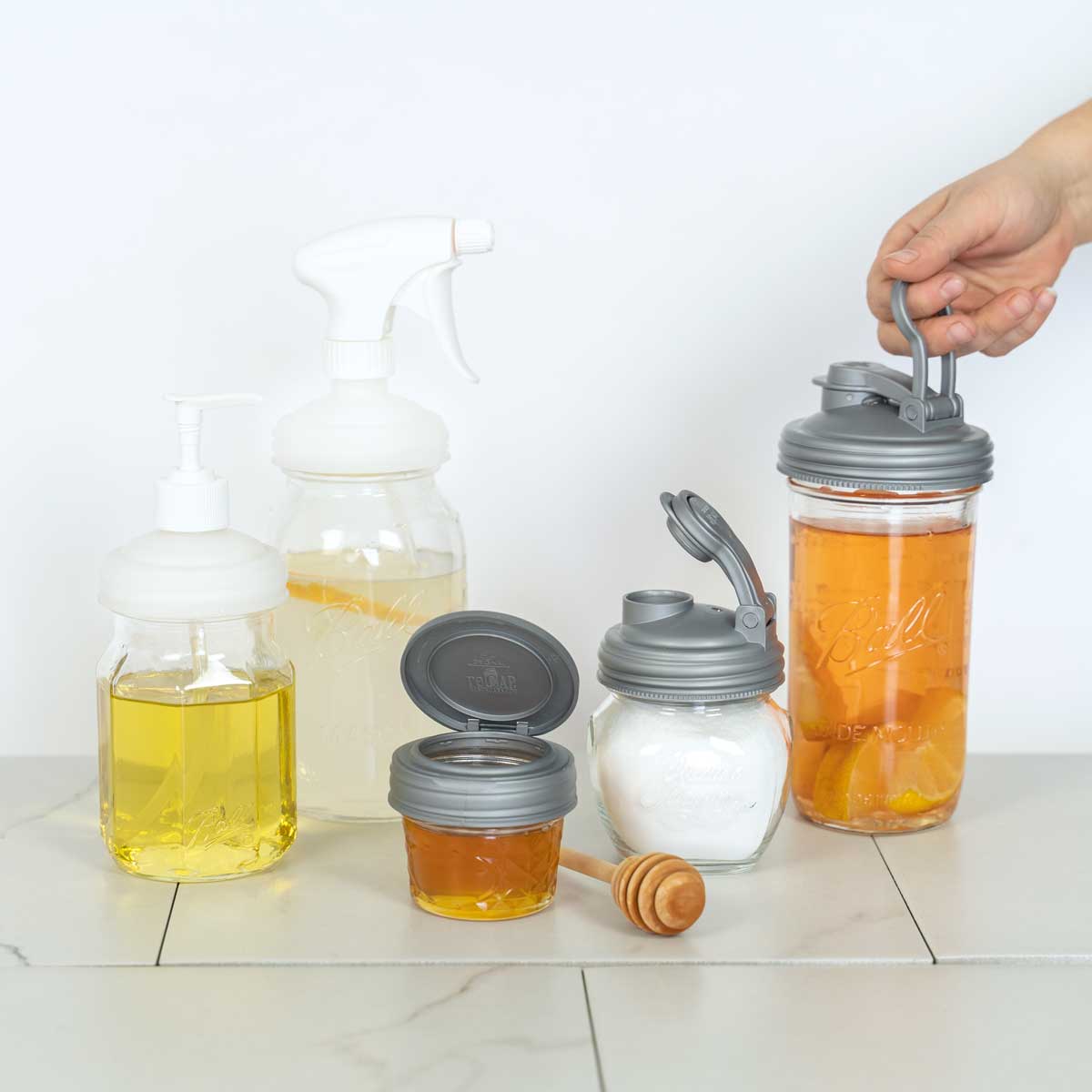 Natural and Silver reCAP® Mason Jar Lids Starter Set