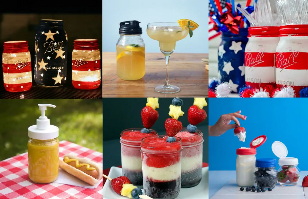 4th of July Mason Jar Recipes, Drinks & DIY Party Ideas