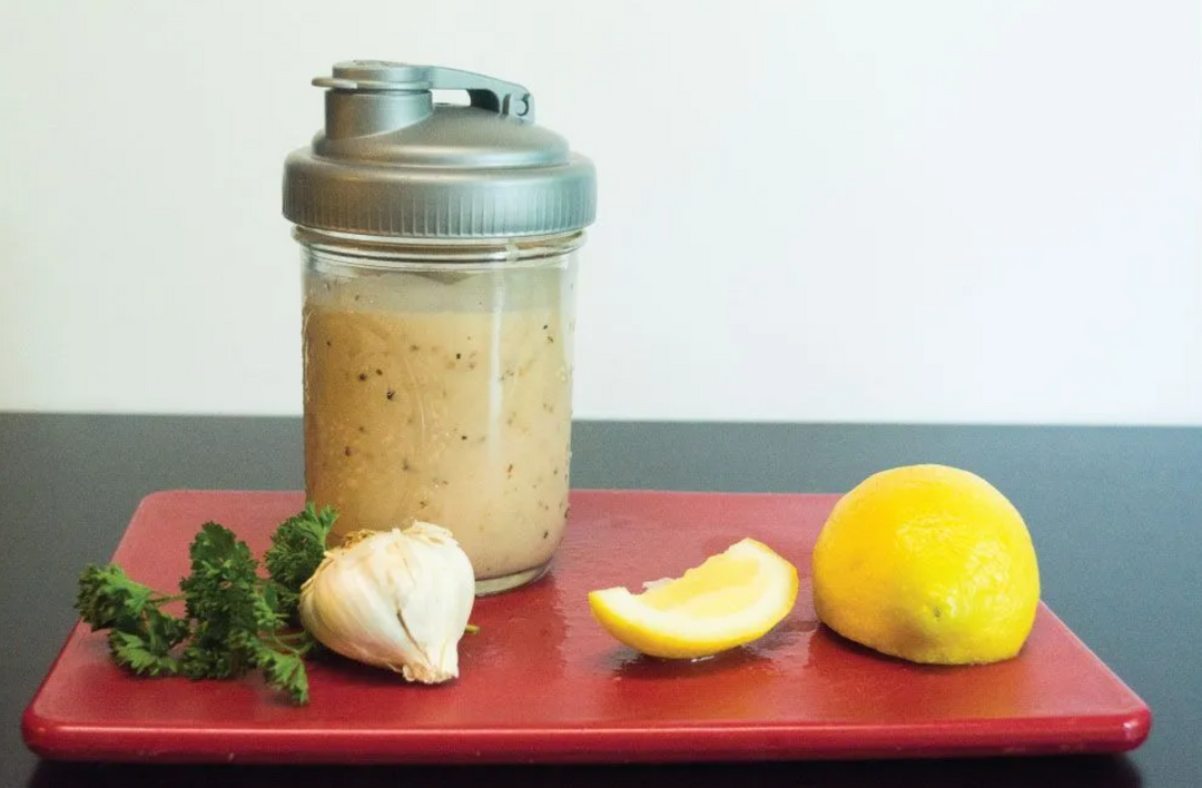 Dijon, Garlic and Lemon Marinade Recipe in a Mason Jar