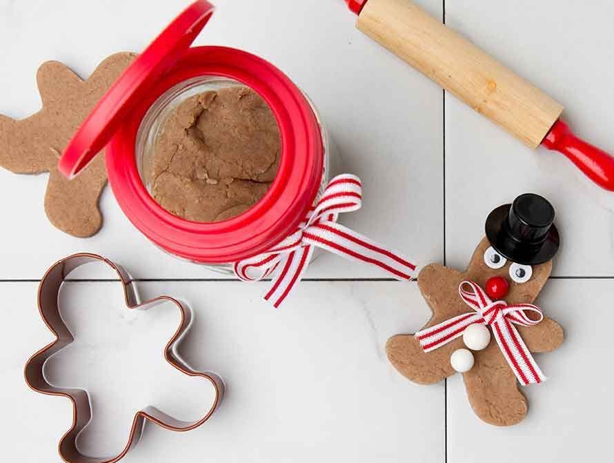 Gingerbread Play Dough in a Mason Jar