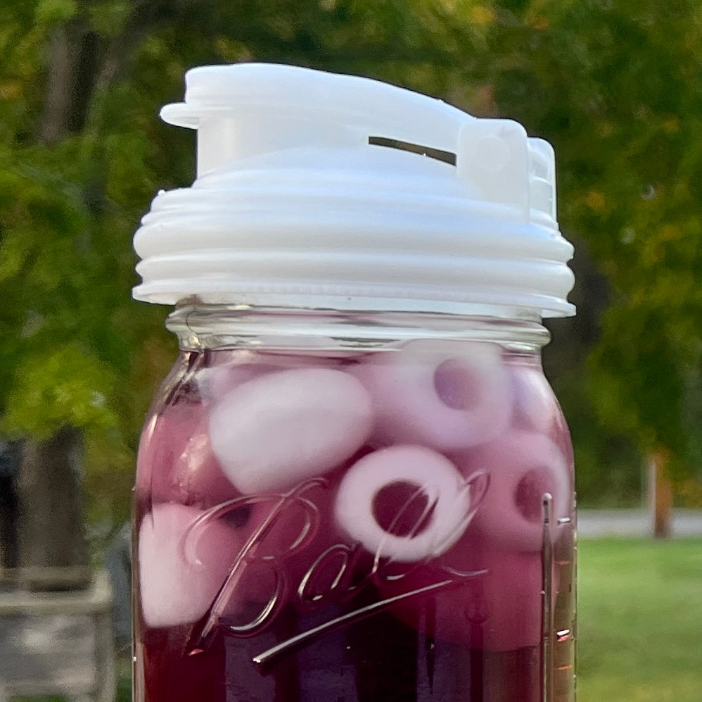Close up of Natural Mason Jar POUR lid