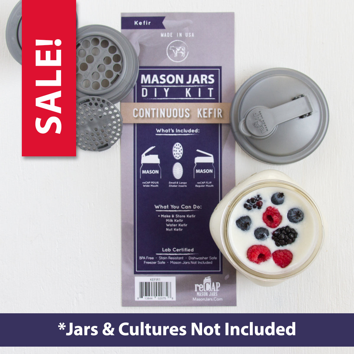 reCAP® Mason Jars Kefir Kit reCAP Mason Jars