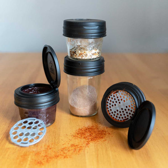 reCAP® Mason Jar Shaker Lid For Spices, Regular Mouth, 4-pack