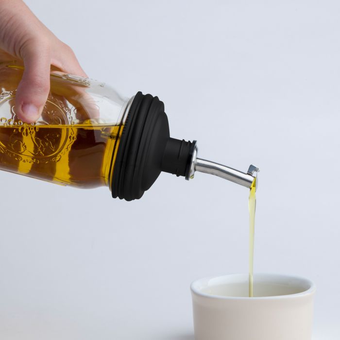 reCAP® Mason Jar Pour Spout Lid for olive oil on a regular mouth Mason jar